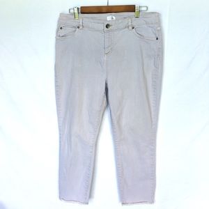 Women’s Ecru Whitewashed Gray Fringe Jeans Size 6